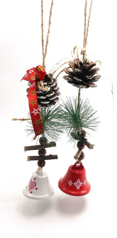 Рождественские украшения, 1 шт., колокольчики ручной работы из натуральной стали, колокольчики Рождественская елка, украшения для дома, с Рождеством