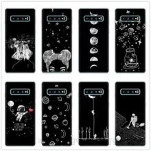 Espacio chica avión Luna estrellas astronauta Día de San Valentín silicona suave teléfono funda para Samsung Galaxy S8 S9 S10 Plus S10 Lite S10E