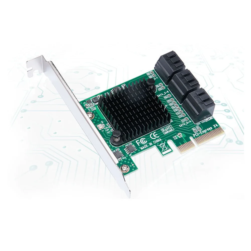 PCIE a SATA3.0 adaptador de expansión práctica de la tarjeta adaptador de expansión de alta velocidad fácil de instalar seguro estable 6 puertos profesional PCIE a SATA3.0 adaptador de expansión práctica de la tarjeta adaptador de expansión de alta velocidad fácil de instalar seguro estable 6 puertos profesional