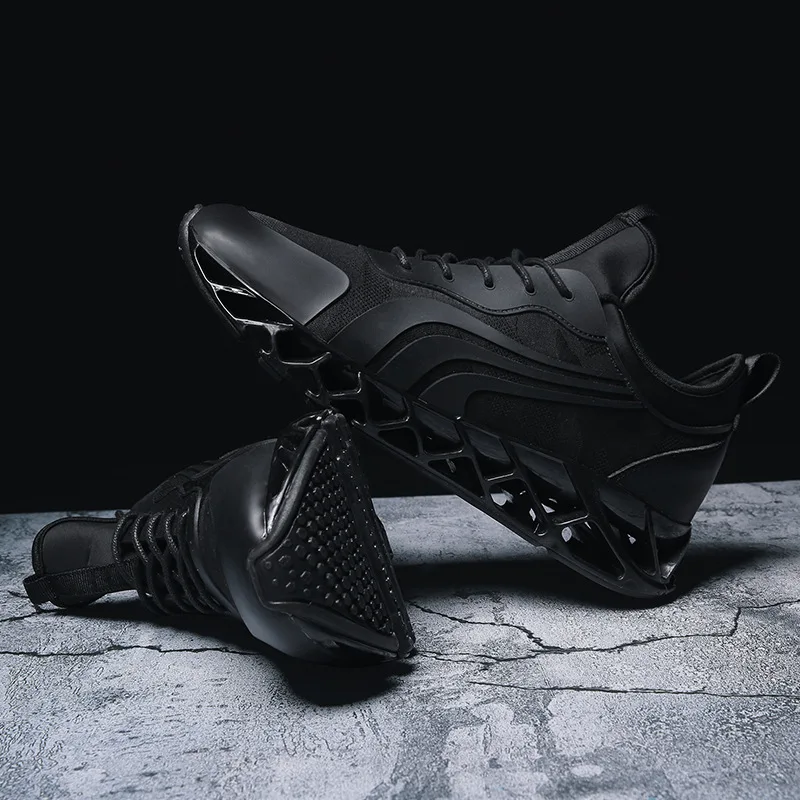 

Fashion Lace-up Chunky Flat Vulcanize Shoes for Men Leisure Solid Casual Shoes Air Mesh Spring Autumm Speed Trainer Shoes