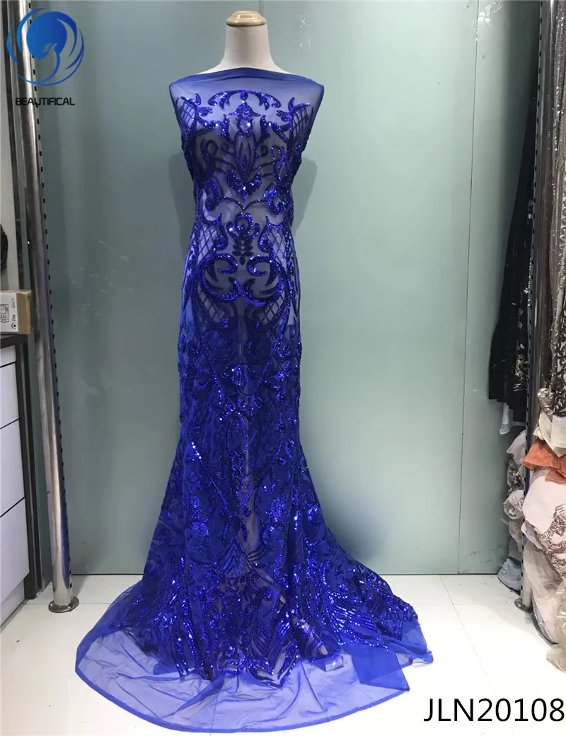 BEAUTIFICAL Золотой кружевной ткани Золото Тюль кружевная ткань чистая с пайетками