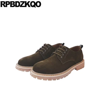 

spring comfort suede flats casual 2018 latest footwear fashion british style shoes stylish lace up men slip resistant designer