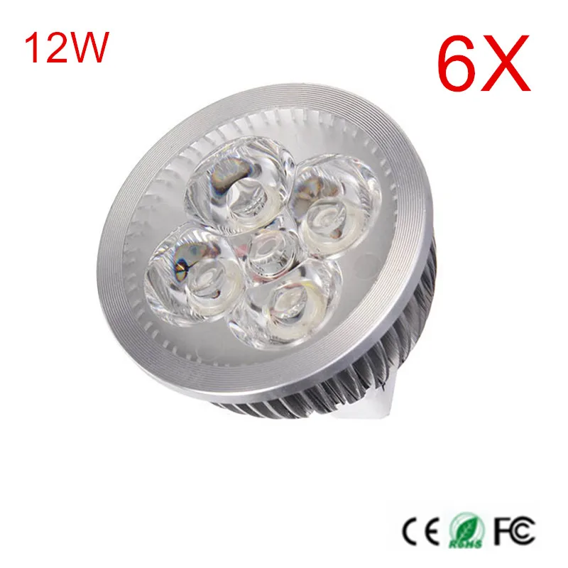 

6Pcs Super Power Spotlight LED lamp DC12V MR16 LED Bulb light 12W High Luminous Spotlight Ceiling Candel light Free shipping