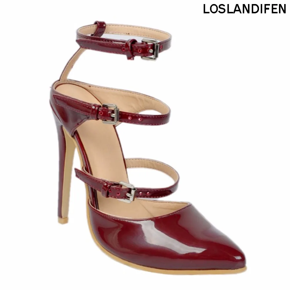 

2018 New Spring Style Womens Fashion Handmade 10cm T-back Buckles Deco High Heel Party Sandals Shoes XD013