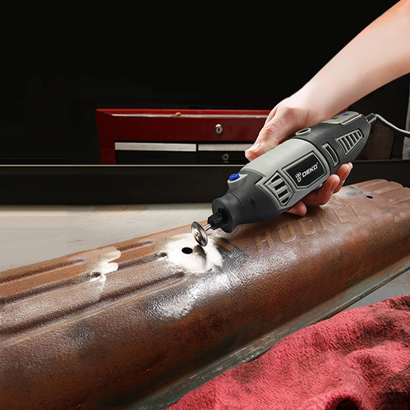 DEKO GJ201 Variable Speed Grinding Tool LCD Dremel Style Rotary Engraver Tool Electric Mini Drill Grinder w/ Flexible Shaft