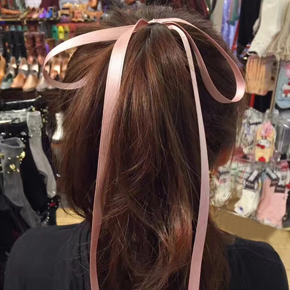 

Fashion Sweet Rope streamers Long Women Hair Girls 1PC Bands ribbon Colors Accessories Bow Fashion Hair Beach Hair Tie Elastic