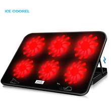 Кулер для ноутбука 2 usb порта и шесть вентиляторов охлаждения светодиодный охлаждающая подставка для ноутбука Подставка для ноутбука 12-17 дюймов для ноутбука