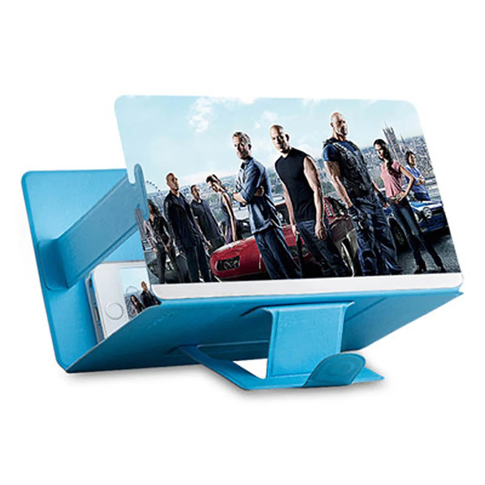 Универсальный мобильный телефон 3D экран HD видео усилитель увеличительное стекло Подставка Кронштейн Держатель для универсальные для мобильных телефонов - Цвет: blue holder