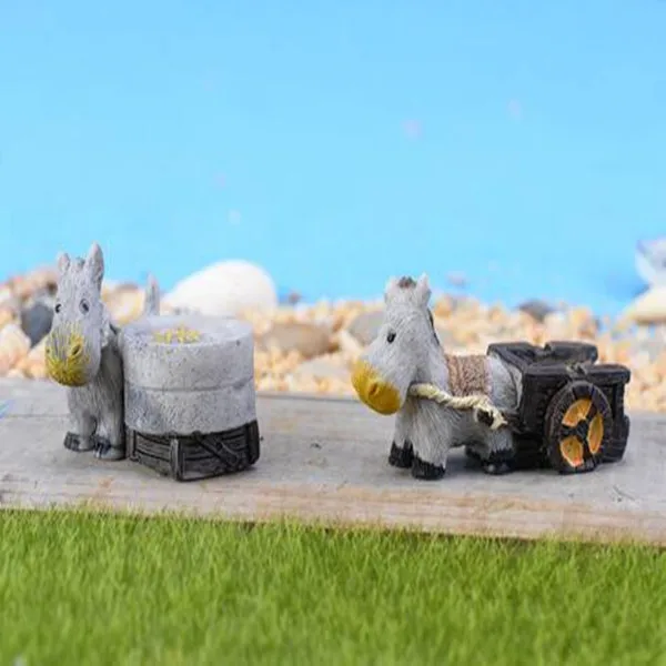 Donkey Pull Cart каменная мельница миниатюрный Сказочный Сад домашнее украшение для дома мини-ремесло Ландшафтный Декор микро DIY аксессуары