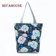 

Miyahouse Retro Flower Printed Shoulder Handbags For Female Casual Canvas Tote Floral Design Beach Bags Women Shopping Bag