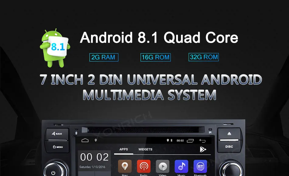 Clearance 2 din Android 8.1 Car DVD Player Multimedia For Ford Fiesta Ford Focus 2 Mondeo 4 C-Max S-Max FusionTransit Radio GPS Navigation 0