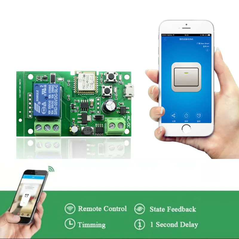 

dc 5V 12V Sonoff WiFi Wireless Smart Switch Relay Module FOR Smart Home Apple Android phone app