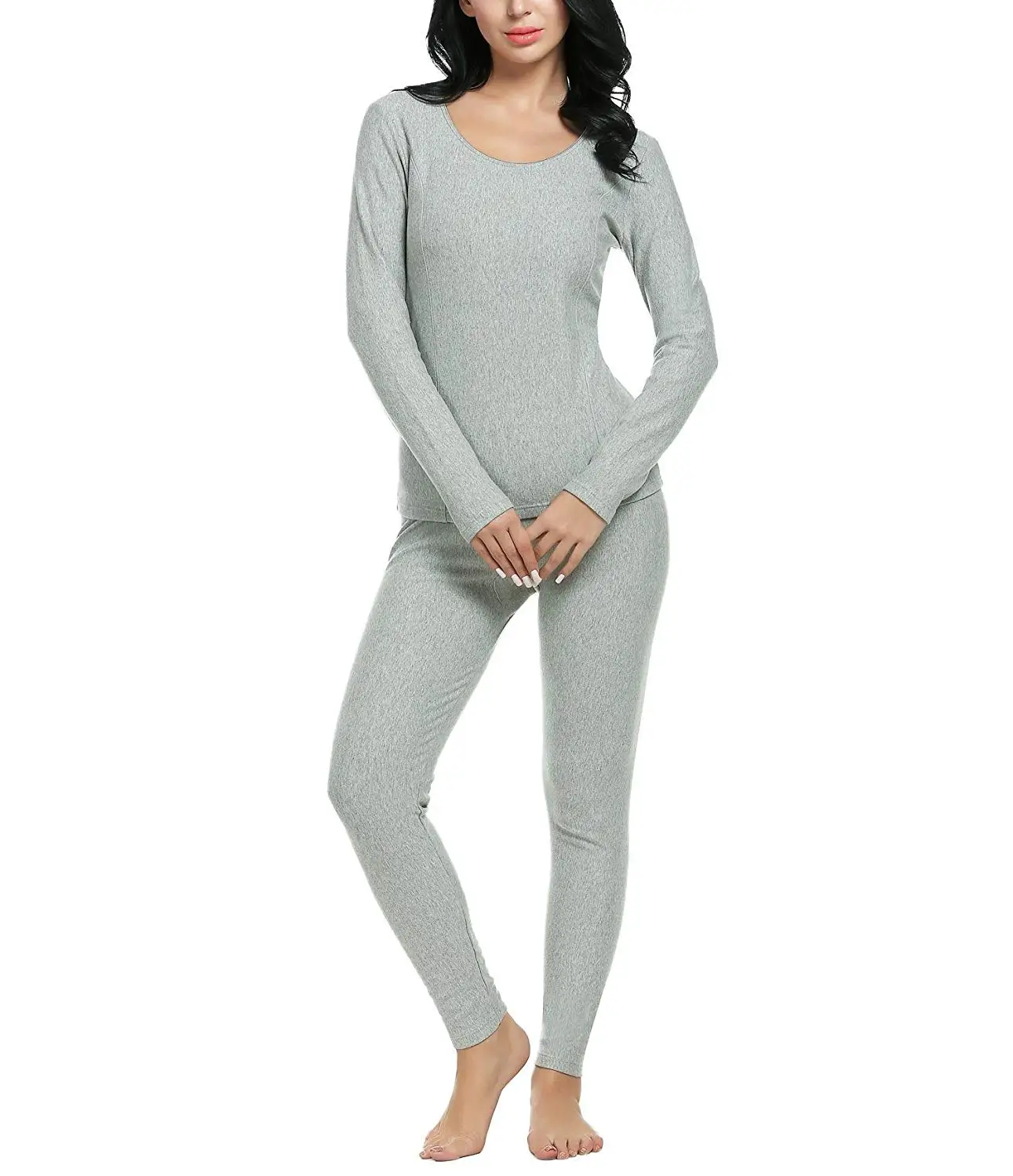 

Imposes Women Thermal Underwear Ultra Soft Long Sleeve Top and Bottom Pajama Set (S-3XL)