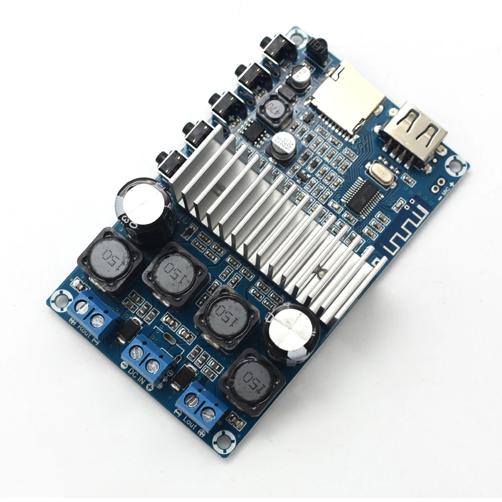 TPA3116D2 Bluetooth 4 2 Плата усилителя 50 Вт + FM радио USB декодирование WMA MP3 F5 001|Усилители