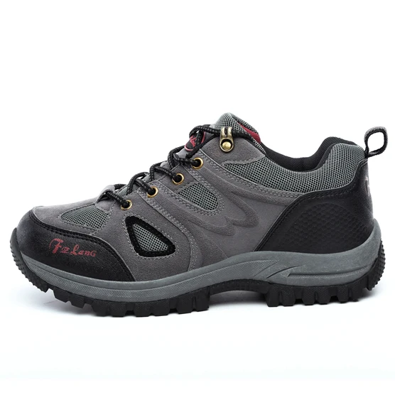 Хит, мужская и женская уличная походная обувь, большие размеры 36~ 48, коричневый/армейский зеленый/серый цвета, износостойкие кроссовки для альпинизма - Цвет: Gray
