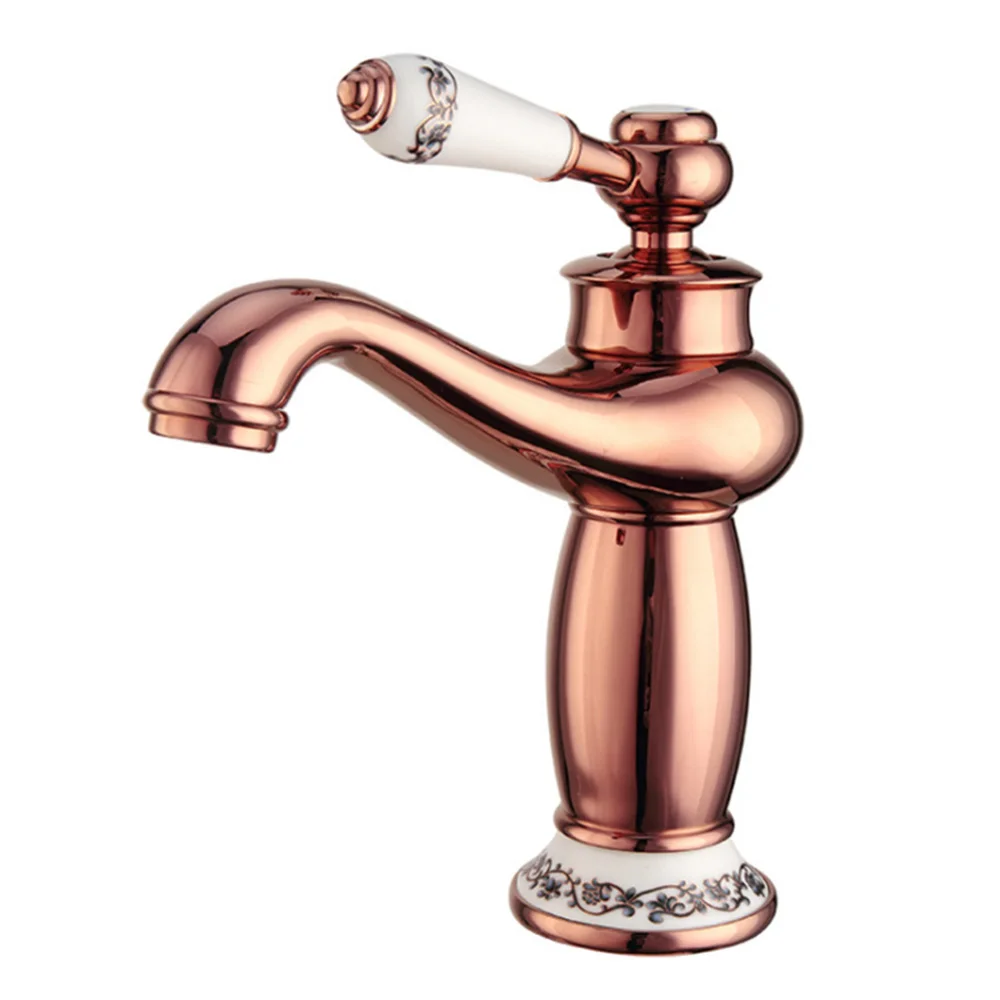 

Kitchen Faucet Hot And Cold Water Mixer Copper Rose Gold Wash Basin Faucet Household Bathroom Faucet Bathroom Accessories