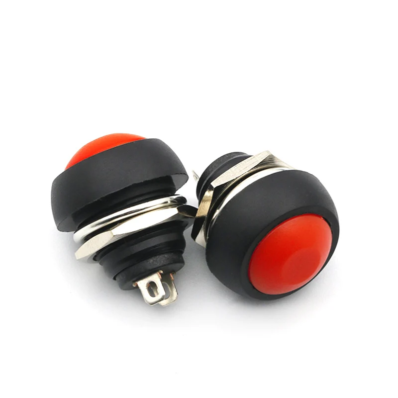 12mm PBS-33B Waterproof Momentary ON OFF Push Button Swithch Mini Round Switch - Цвет: Красный