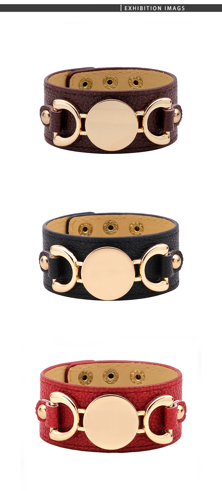 6 цветов, модный металлический женский кожаный браслет, трендовые круглые браслеты из сплава, регулируемый браслет с подвеской, ювелирное изделие