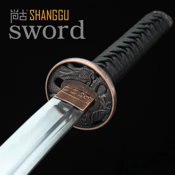 

20-inch Black Dragon Samurai Sword Sheath Movie Role Playing True Ninja Sword Katana DIY Free Exchange Sword Tire