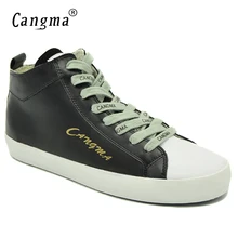 CANGMA/Оригинальная черная обувь; женская повседневная обувь; кроссовки из натуральной кожи средней высоты; женские кроссовки; женская обувь ручной работы для взрослых