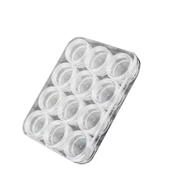 

12pcs Transparent Mini Round Bottle Cosmetic Empty Jar Pot Eyeshadow Lip Balm Face Cream Sample Container Refillable Bottle FM88