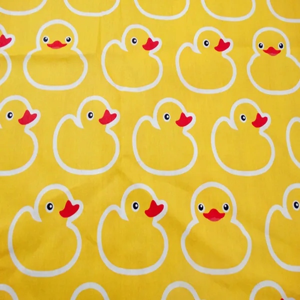 Полуметровая хлопковая саржевая ткань для постельных принадлежностей, детская ткань ручной работы, сделай сам, желтая утка, Круглый Горошек, Полоска, принт для вас, CR-A267 - Цвет: yellow with duck