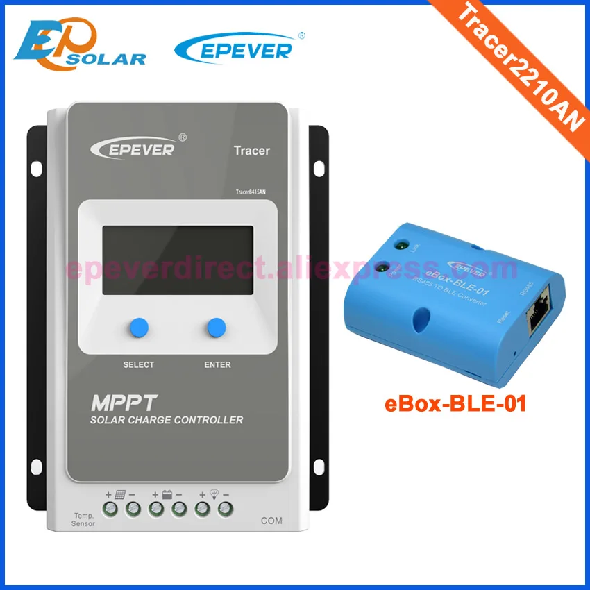 

solar battery bank charger regulator bluetooth eBOX-BLE-01 NPPT EPEVER Tracer2210AN 20A lcd controller 24V system