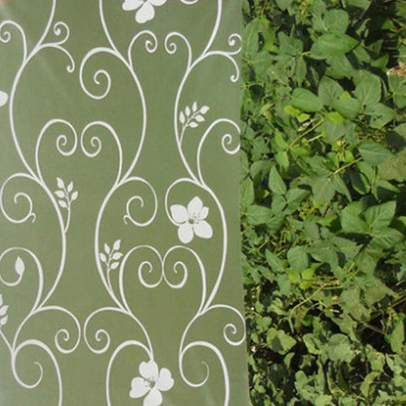 45x100cm Glass Frosted Cover Plane Window Sticker Wall Decoration Plum Floral Flower Decorative Film Home Room Deco HOT