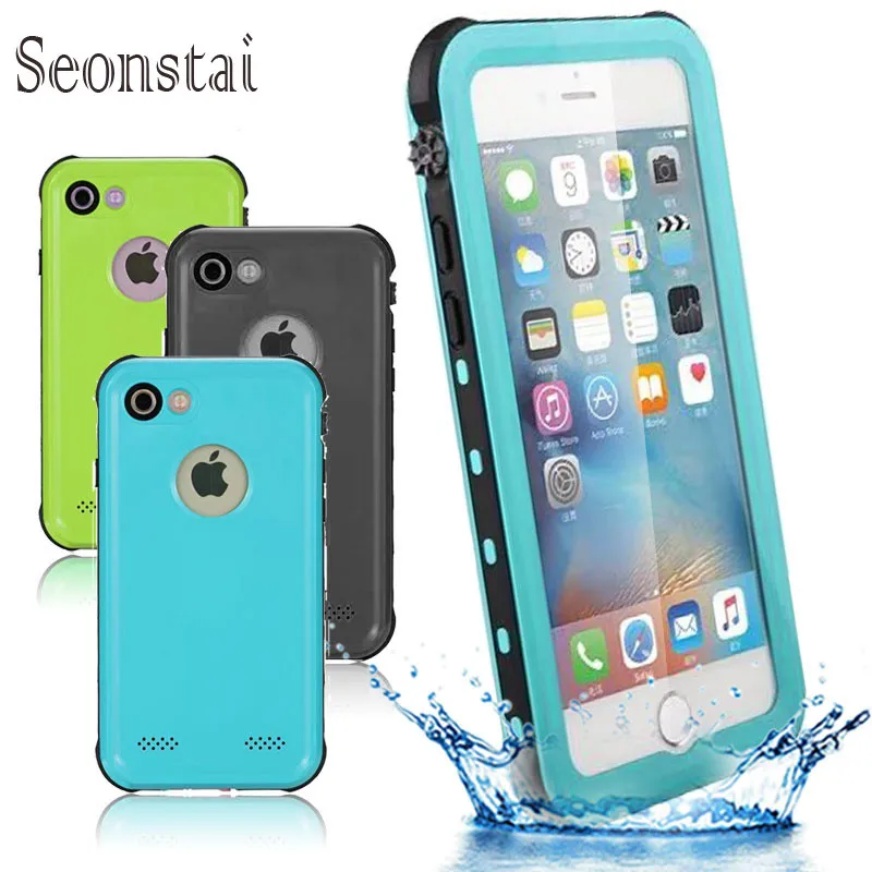 

For iphone7plus Shockproof Dustproof Swimming Diving Waterproof Case For Apple iPhone 7 Hard Phone Bag Shell Outdoor Case Cover