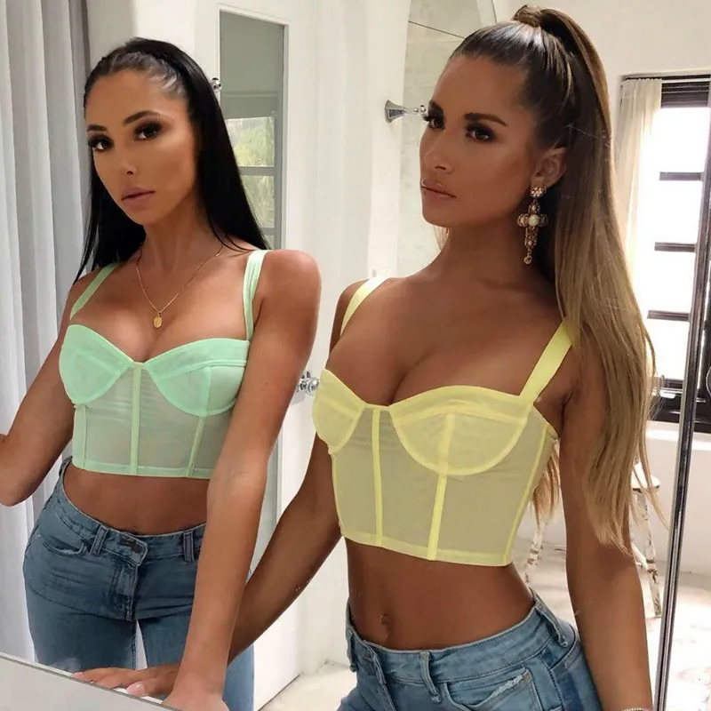 

2019 Sweet Girls Patchwork Bustier Push Up Camis Slim Fitness Navel Bare Crop Tops Tank Women Solid Casual Tube Tank Camisole