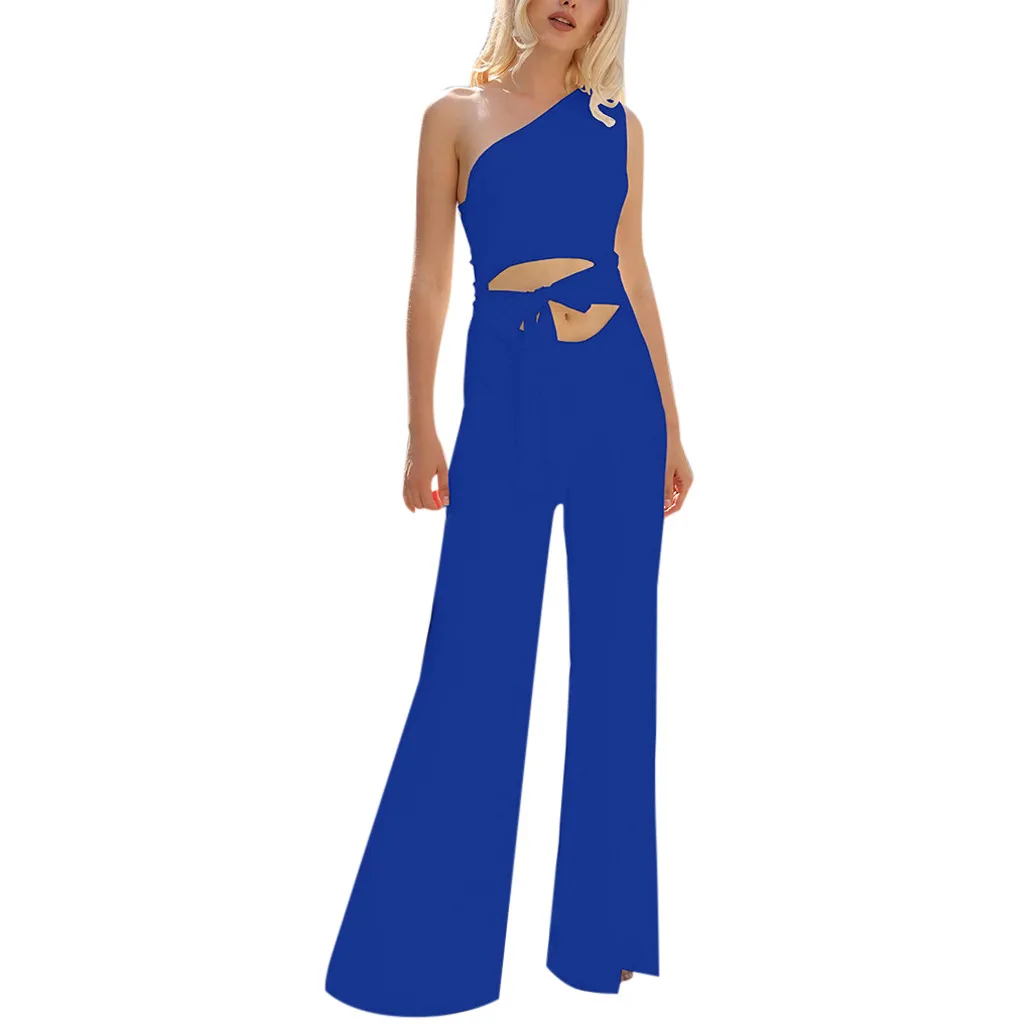 

Temperament solid color long jumpsuit elegant ladies straps bow strapless fashion trend jumpsuit 2019#D18
