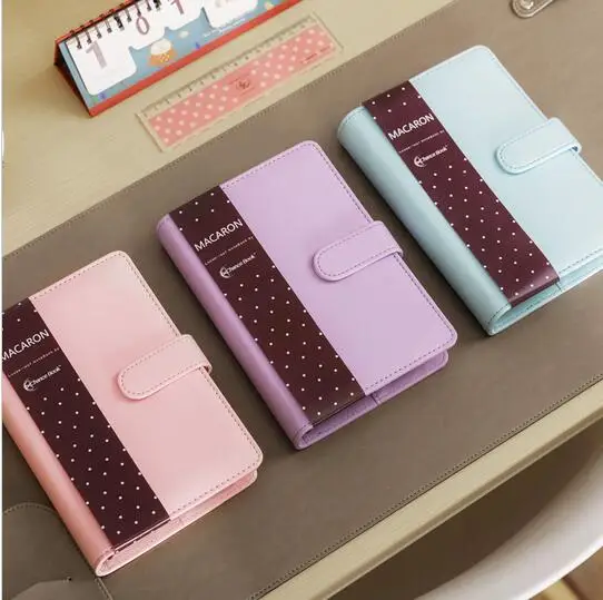 Macaron leather spiral notebook Original office personal diary/week planner/agenda organizer