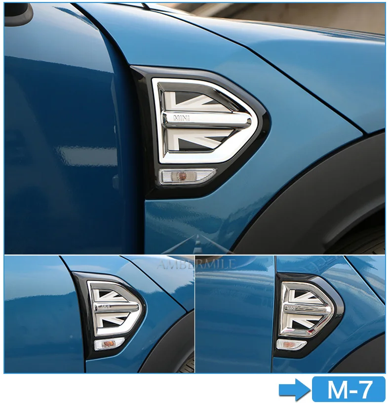Car Side Plate Fender Stickers Section Decals Covers Decoration for Mini Cooper Countryman F60 Accessories Car Styling (9)