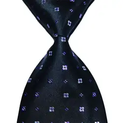 Шелковый галстук подарок для мужчин в горошек черный 10 см Ширина Серебряный Фиолетовый Модные жаккардовые Тканые строгая Деловая одежда