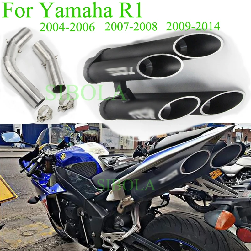 YZF-R1 скольжения на мотоцикл выхлопной глушитель выхлопной трубы Полный Системы для Yamaha R1 2004 2005 2006 2007 2008 2009 2010 2011 2012 2013 лет