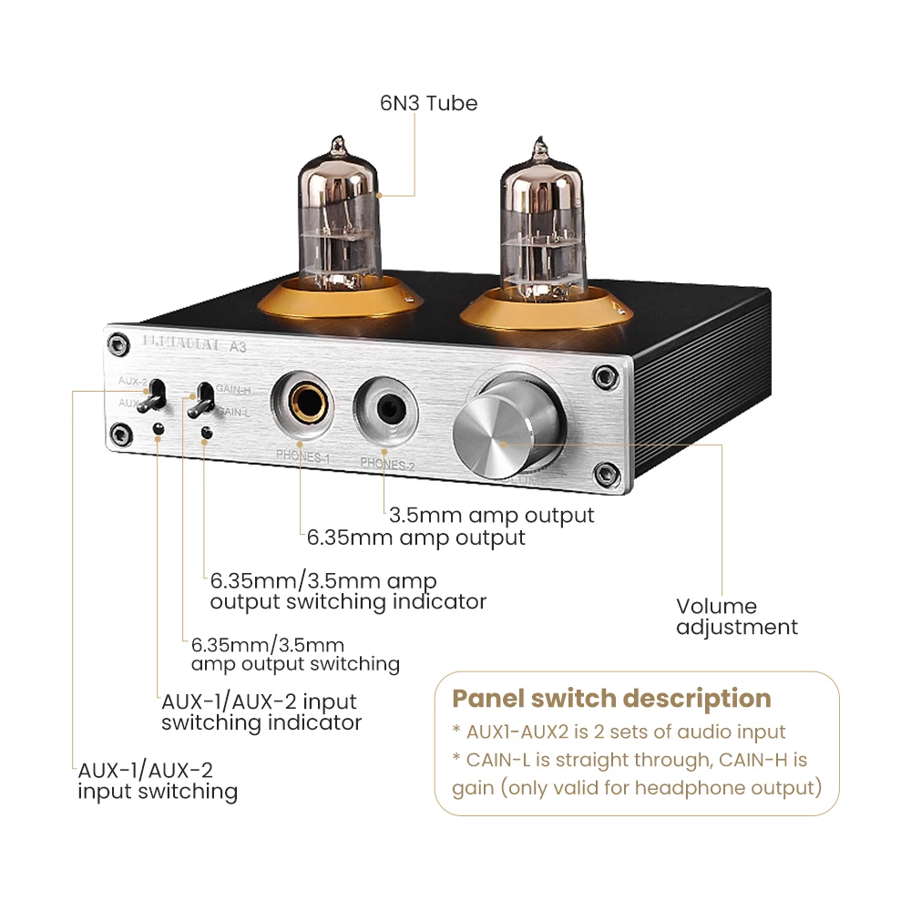 PJ.MIAOLAI HiFi стерео 6N3 вакуумный трубчатый предусилитель усилитель для наушников с