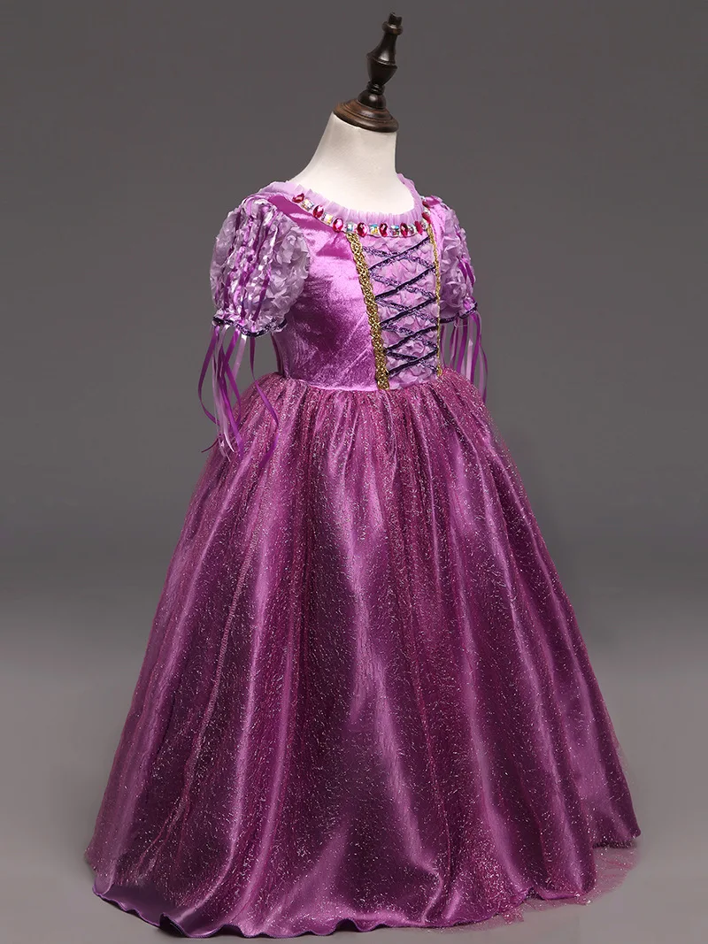 LAKAKSTY Kids Dress Girls Performance Garment Children Clothing Rapunzel Princess Dress For Girls Ankle-Length Cosplay Costume (2)