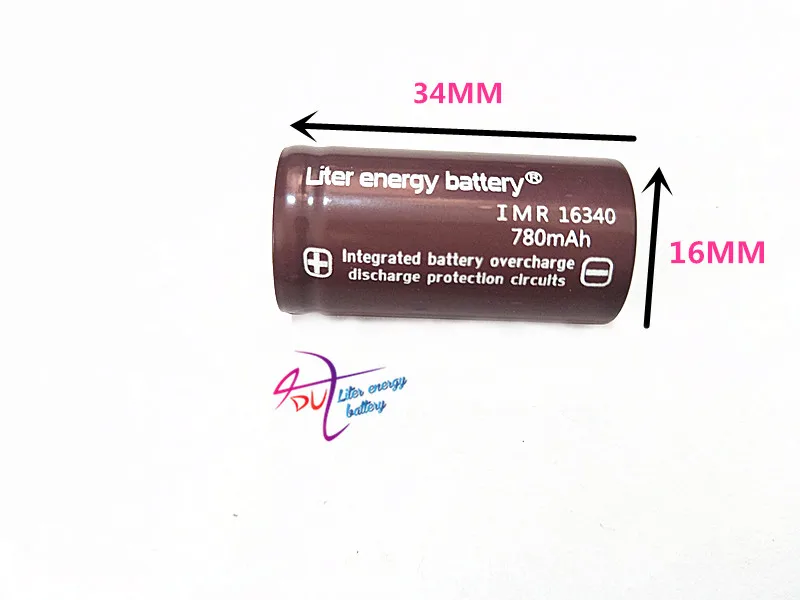 Литровая энергетическая батарея RCR 123 16340 780mAh 3,7 V литий-ионная аккумуляторная батарея литиевые батареи с розничной посылка