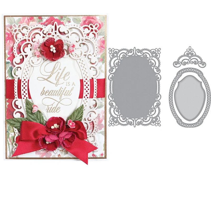 

Retro Mirror Frame Pattern Metal Cutting Dies Stencil Scrapbook Album Embossing For Gift Card Making Handcrafts Decor