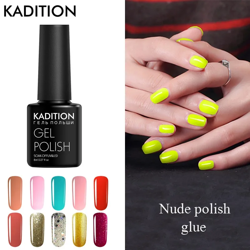 KADITON 8 мл УФ светодиодный гель один шаг 3 в 1 лак для ногтей Длительный Soak Off новый