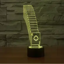 3D покерная форма Lamp7 Цвет лампа 3D Светодиодные ночные огни для детей сенсорный USB Таблица Lampara лампе для сна Ночная Usb светодиодный