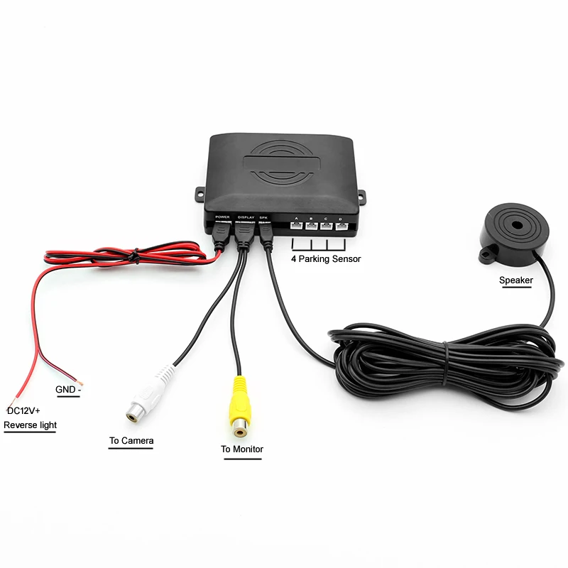 DC12V двухъядерный процессор автомобильный Видео парковочный датчик обратный резервный радар детектор помощь с видео сигналом вход 4 датчика s 6 цветов