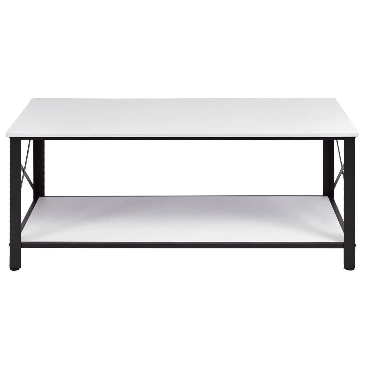 Giantex Wood Coffee Table Cocktail Side Accent Table Metal Frame with Storage Shelf White Living Room Furniture HW54329WH Giantex Wood Coffee Table Cocktail Side Accent Table Metal Frame with Storage Shelf White Living Room Furniture HW54329WH