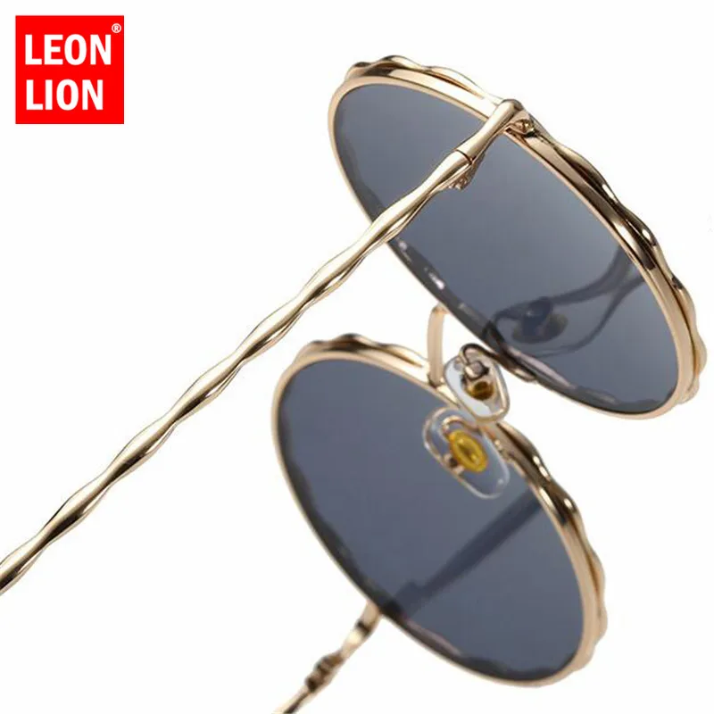 Женские винтажные солнцезащитные очки LeonLion круглые класса люкс уличные UV400