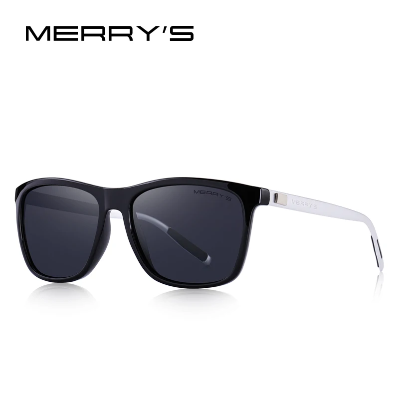 Merry's, модные, унисекс, Ретро стиль, алюминиевые солнцезащитные очки, мужские, поляризационные линзы, брендовые, дизайнерские, Ретро стиль, солнцезащитные очки для женщин, UV400 S'8286 - Цвет линз: C03 Black Sliver