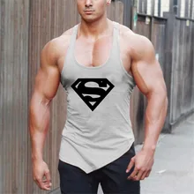 Летние для мужчин взрыв модели без рукавов Супермен глубокий копания круглый средства ухода за кожей Шеи неровный подол хлопо