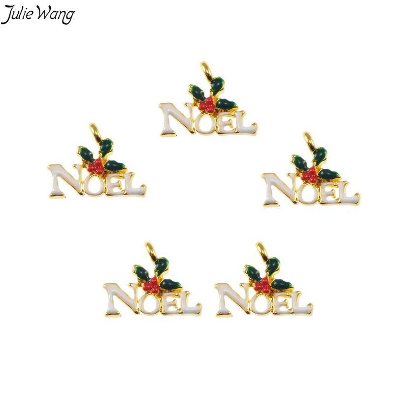 10 шт. новогодние эмалированные Подвески Julie Wang|enamel charms|charming accessoryalloy letters |