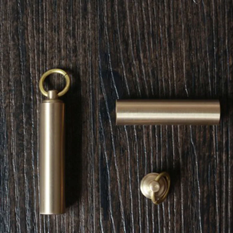 

EDC 6CM Emergency Survival Medicine Container Aluminum Waterproof Bottle Pill Box & Key Chain Ring Hiking Travel Tool