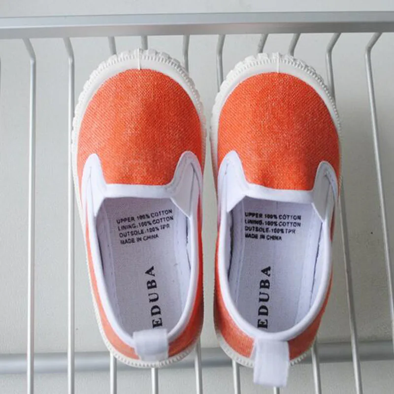orange Summer Spring Children Boys' Girls' Casual Canvas Breathbale Flats Single Shoes Comfortable Patchwork Non-slip Loafers Shoe - Цвет: orange