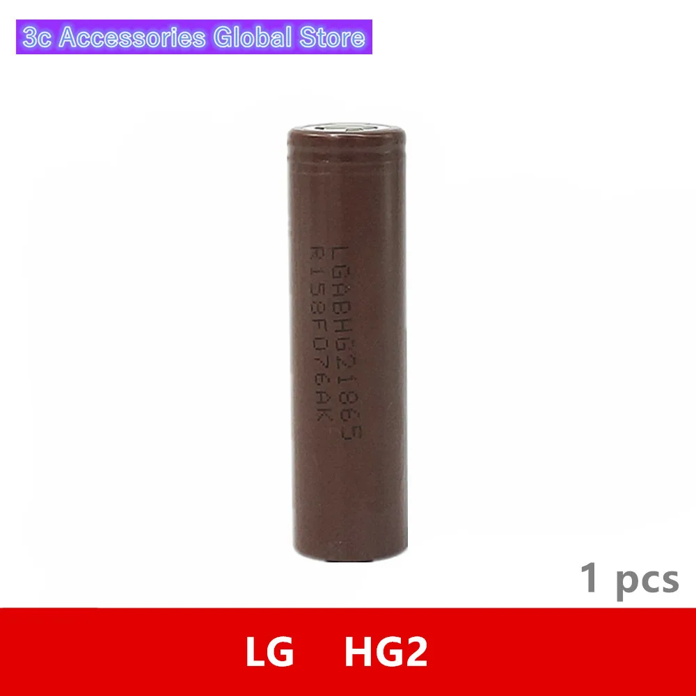 

1 Pcs 3.7V 18650 3000mah Max 20A Original For LG INR18650HG2 HG2 Chem 3.6V IMR 18650 battery for Toy E-cig Torch Flashlight ect